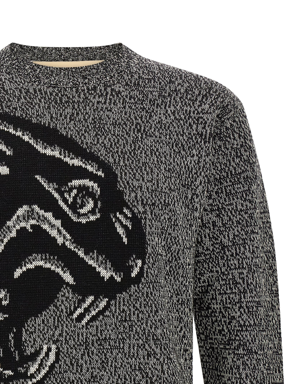 Valentino Garavani Bicolor Virgin Wool Cardigan in White/Black