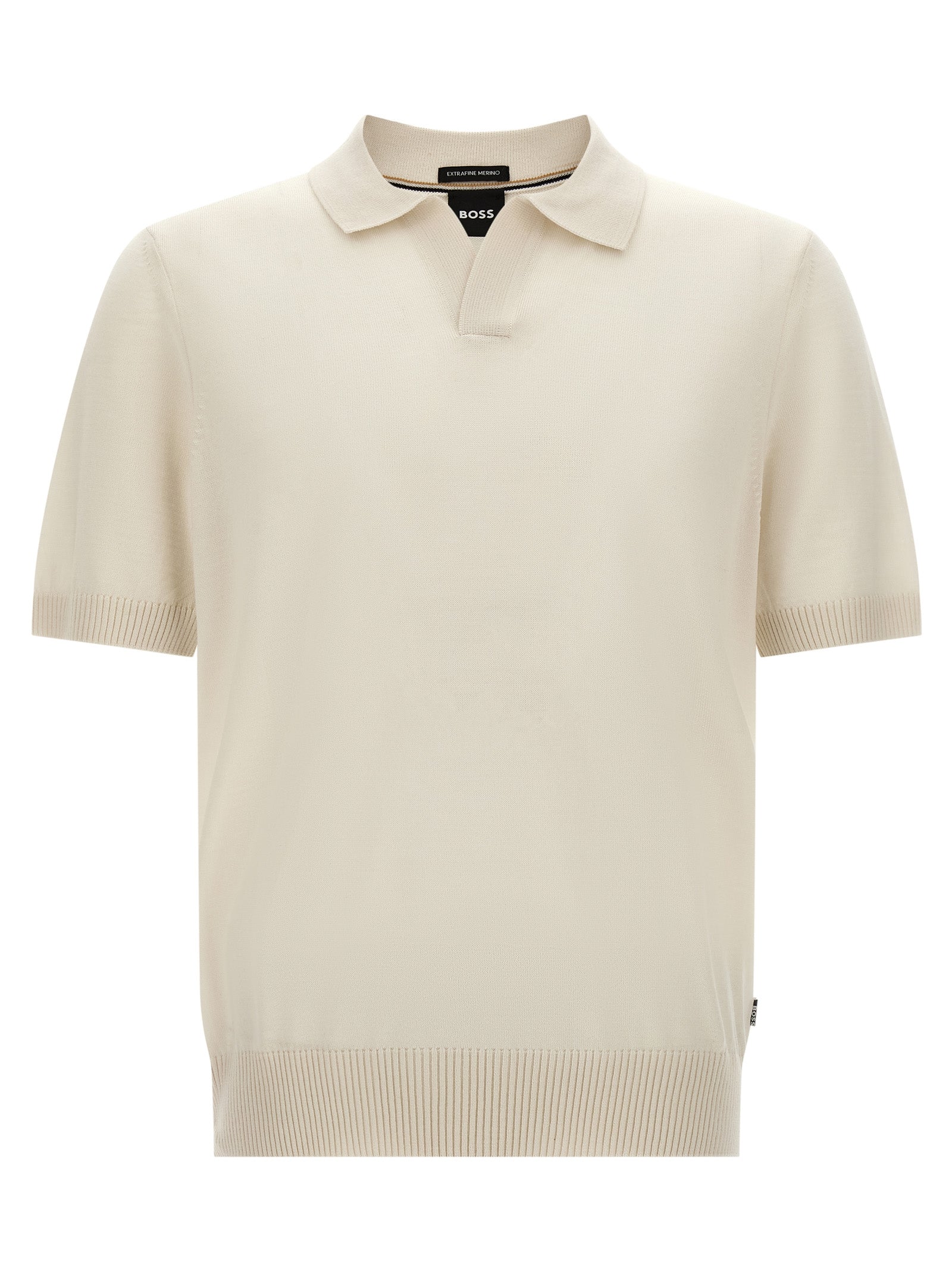 Hugo Boss Polo από 100% παρθένο μαλλί σε Λευκό