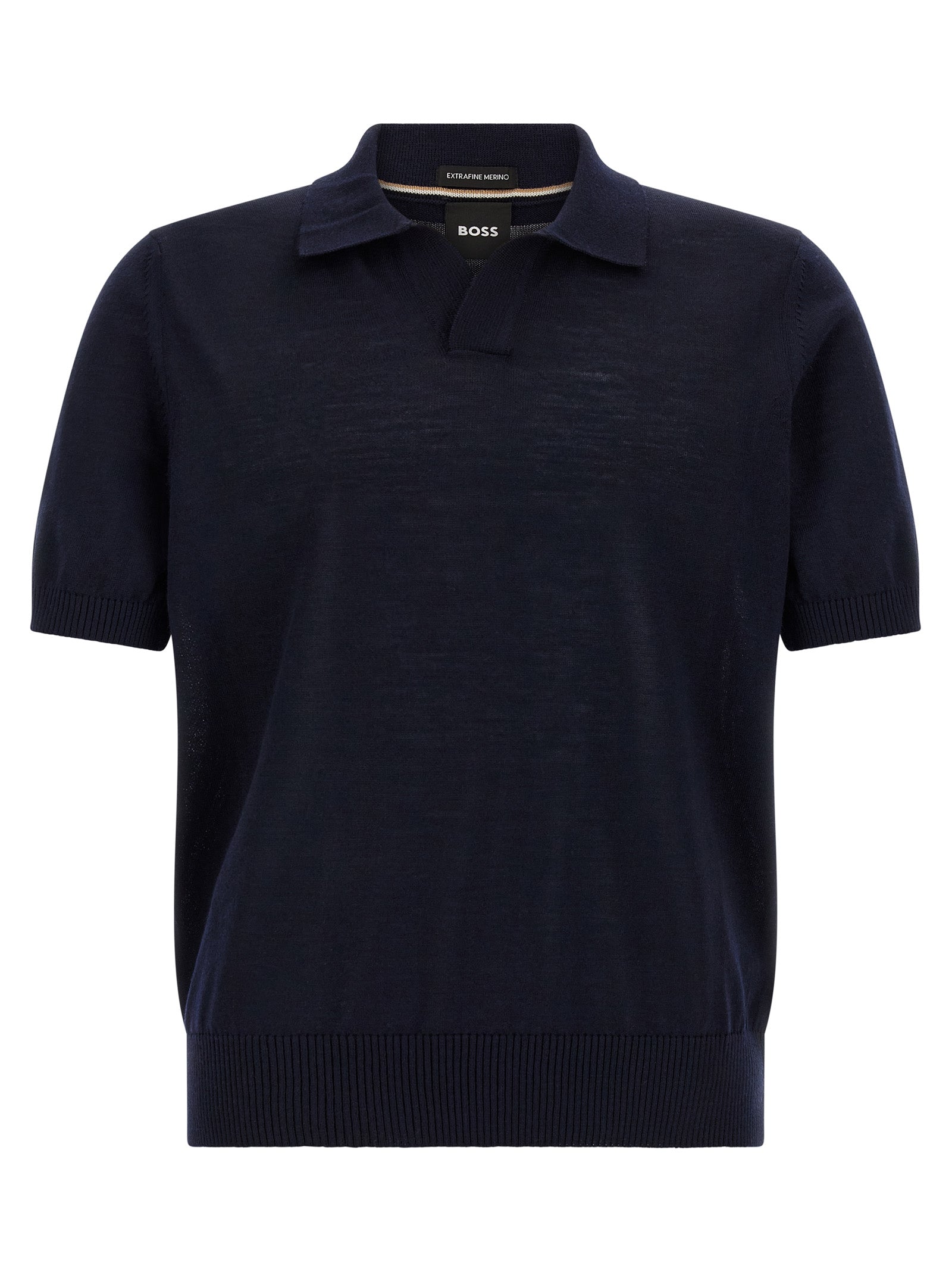 Hugo Boss Polo από 100% παρθένο μερινό μαλλί σε Σκούρο Μπλε