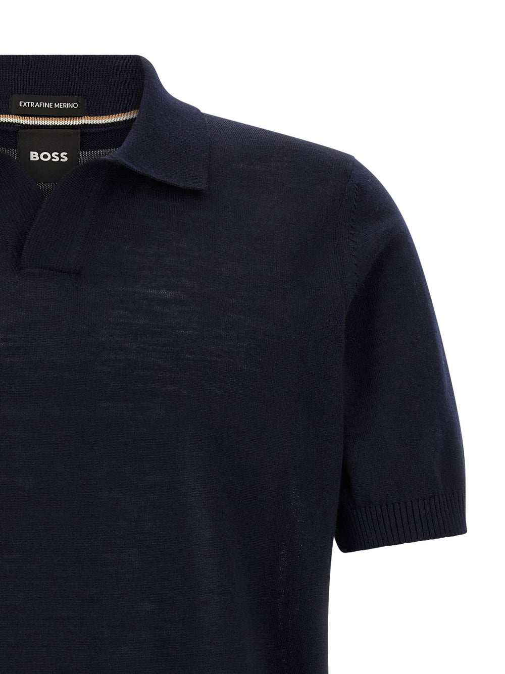 Hugo Boss Polo από 100% παρθένο μερινό μαλλί σε Σκούρο Μπλε