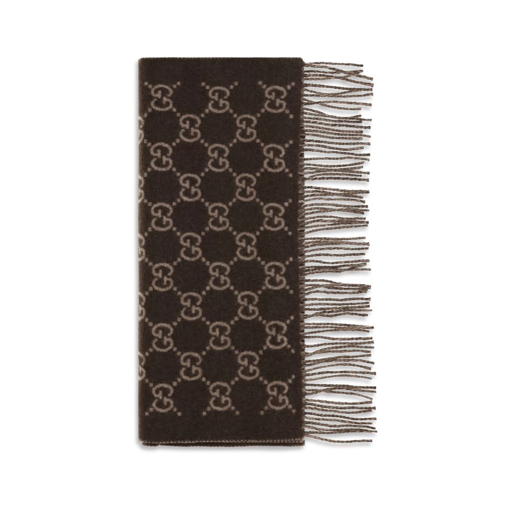 Gucci 100% Cashmere Scarf in Brown