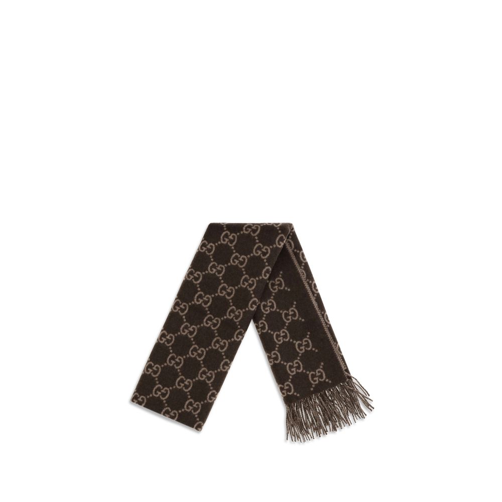 Gucci 100% Cashmere Scarf in Brown