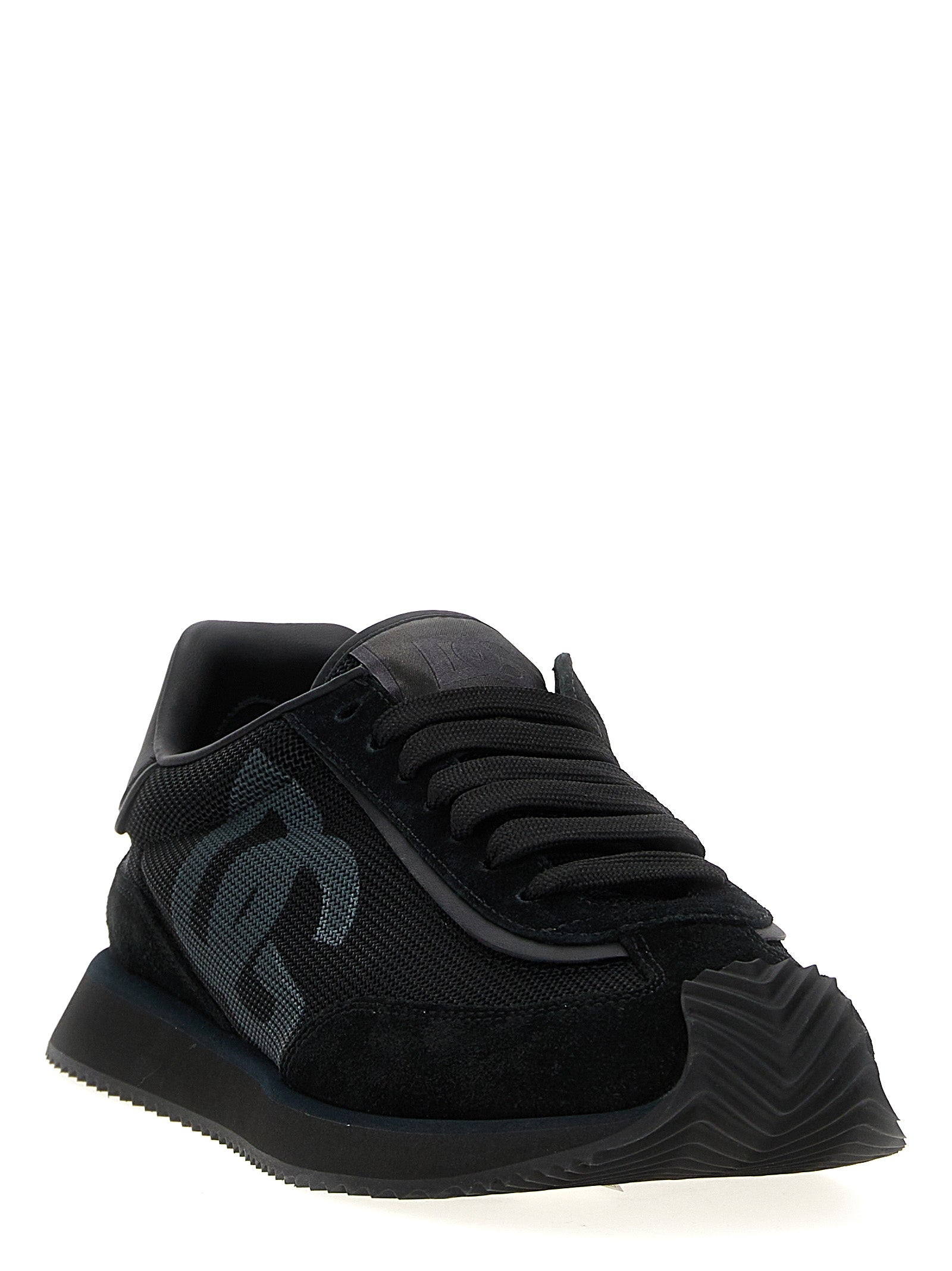 Dolce & Gabbana Calfskin Athletic Sneakers in Black