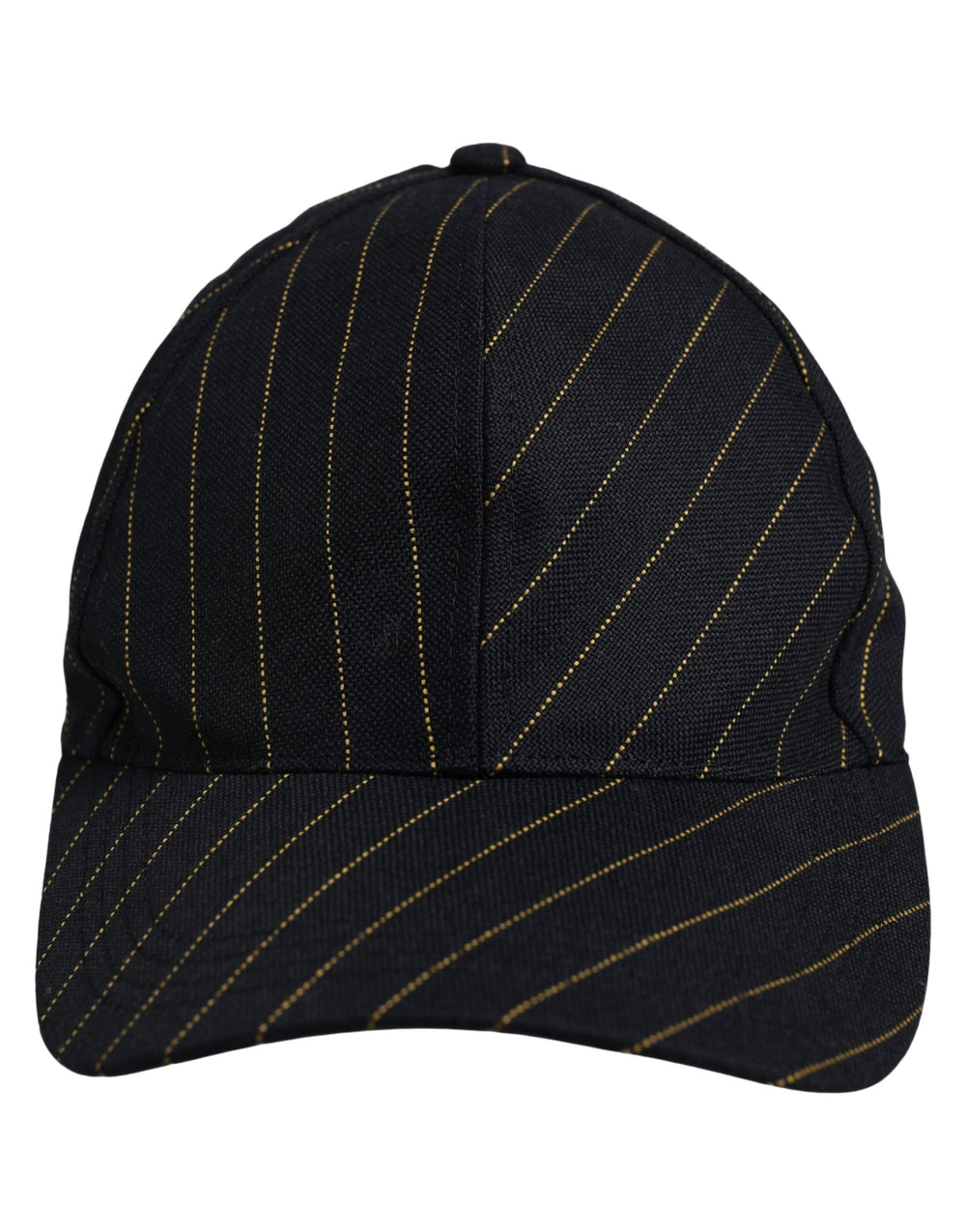 Dolce & Gabbana Cotton Baseball Cap in Black with Gold Pinstripes
