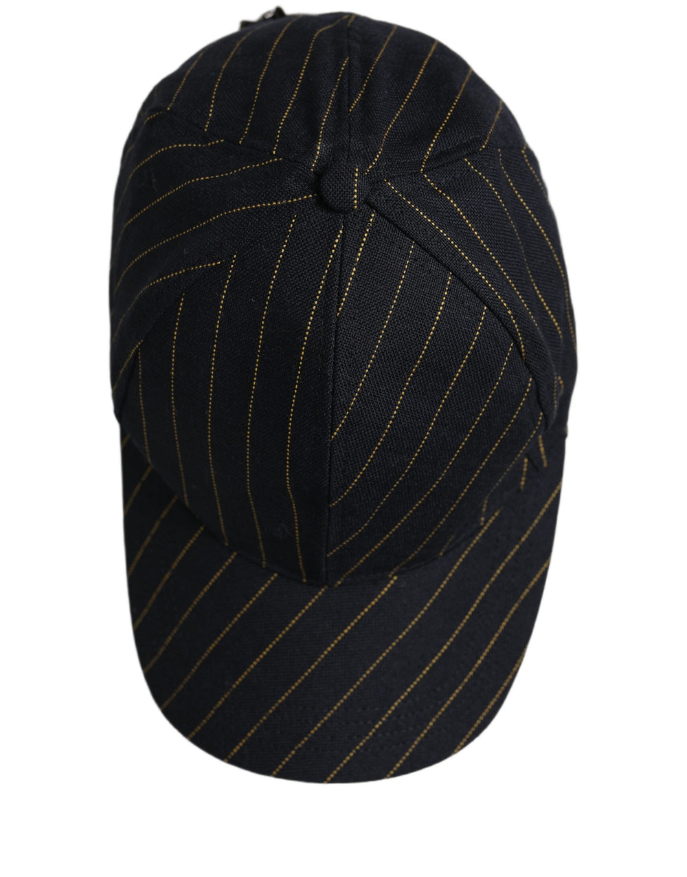 Dolce & Gabbana Cotton Baseball Cap in Black with Gold Pinstripes