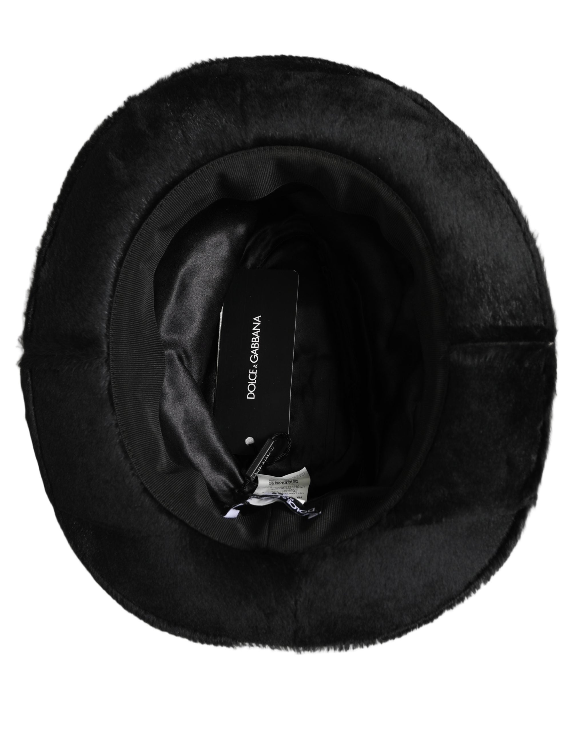 Dolce & Gabbana Rabbit Leather Fedora Hat in Black