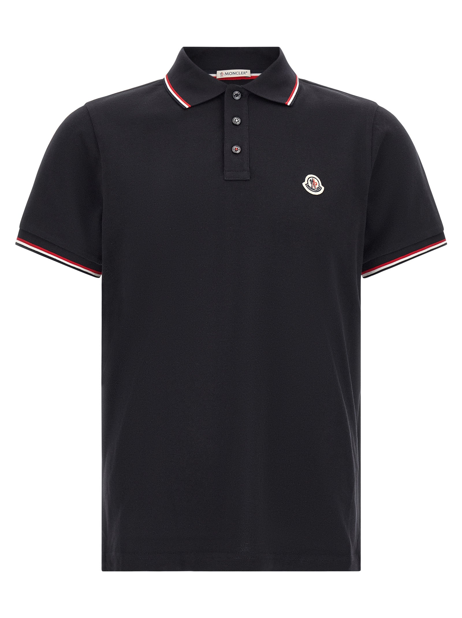 Moncler Βαμβακερό Polo από 100% Πικέ σε Μπλε