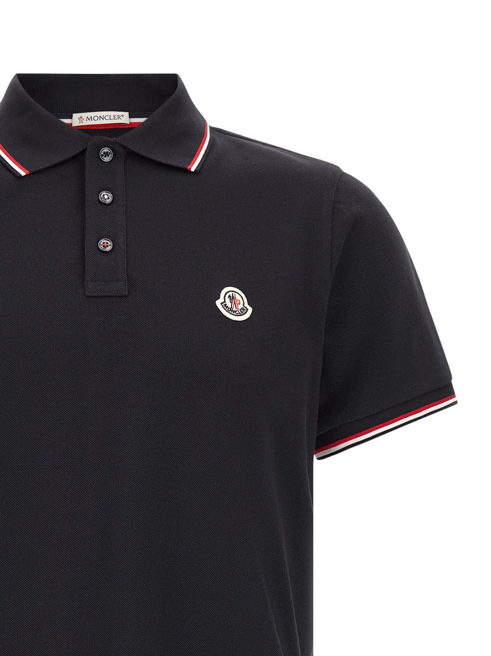 Moncler Βαμβακερό Polo από 100% Πικέ σε Μπλε