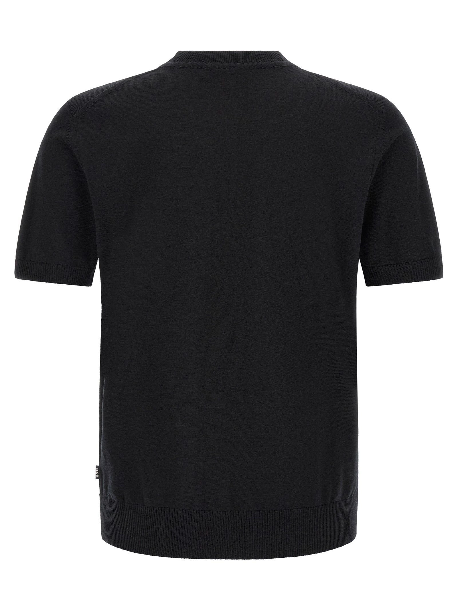Hugo Boss T-Shirt από 100% παρθένο μαλλί σε Μαύρο