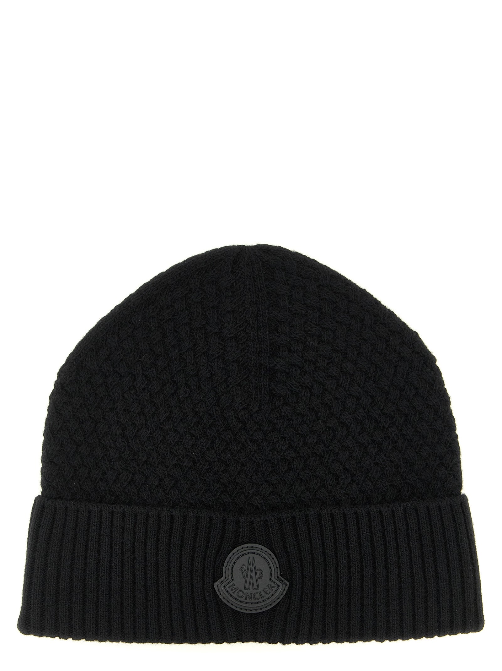 Moncler Σκούφος από Μαλλί και Κασμίρι σε Μαύρο