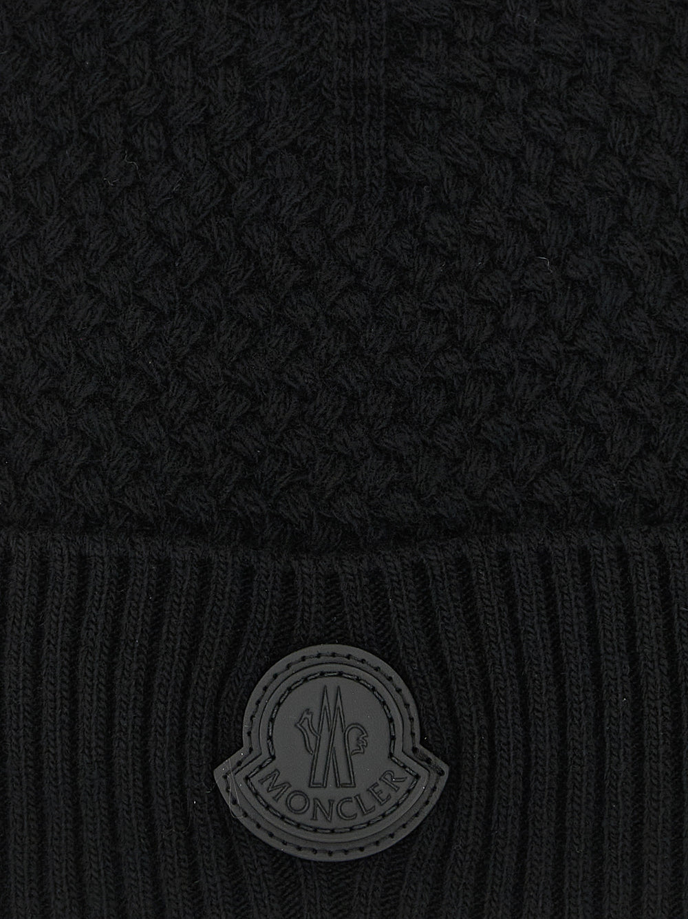 Moncler Wool and Cashmere Beanie in Black