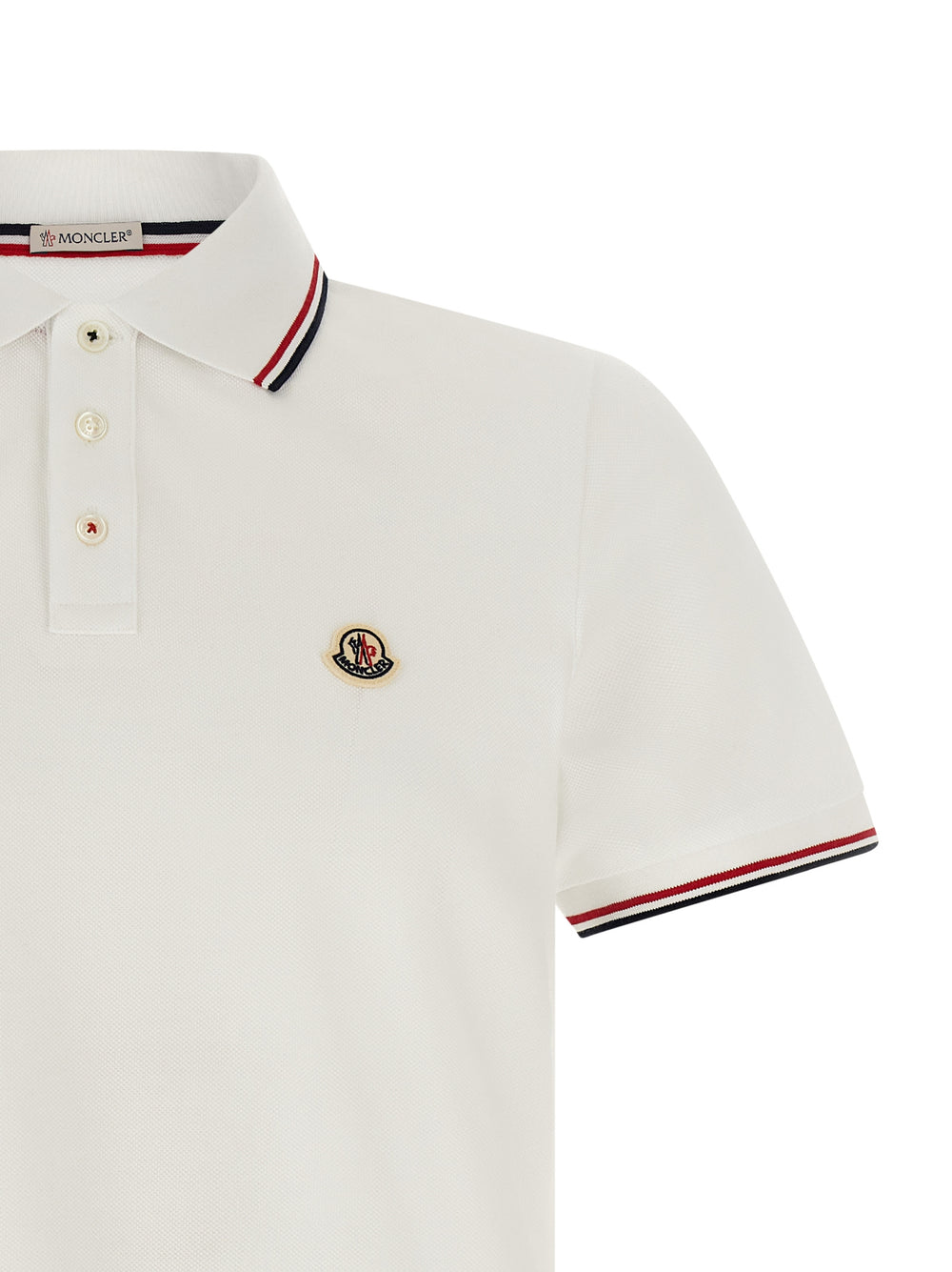 Moncler Βαμβακερό Polo σε Λευκό