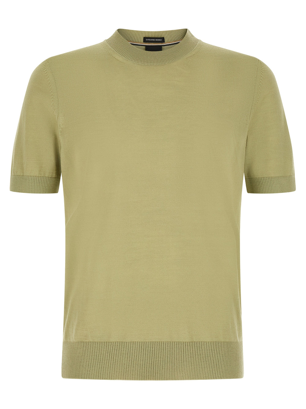 Hugo Boss Two-Tone Virgin Wool T-Shirt in Green