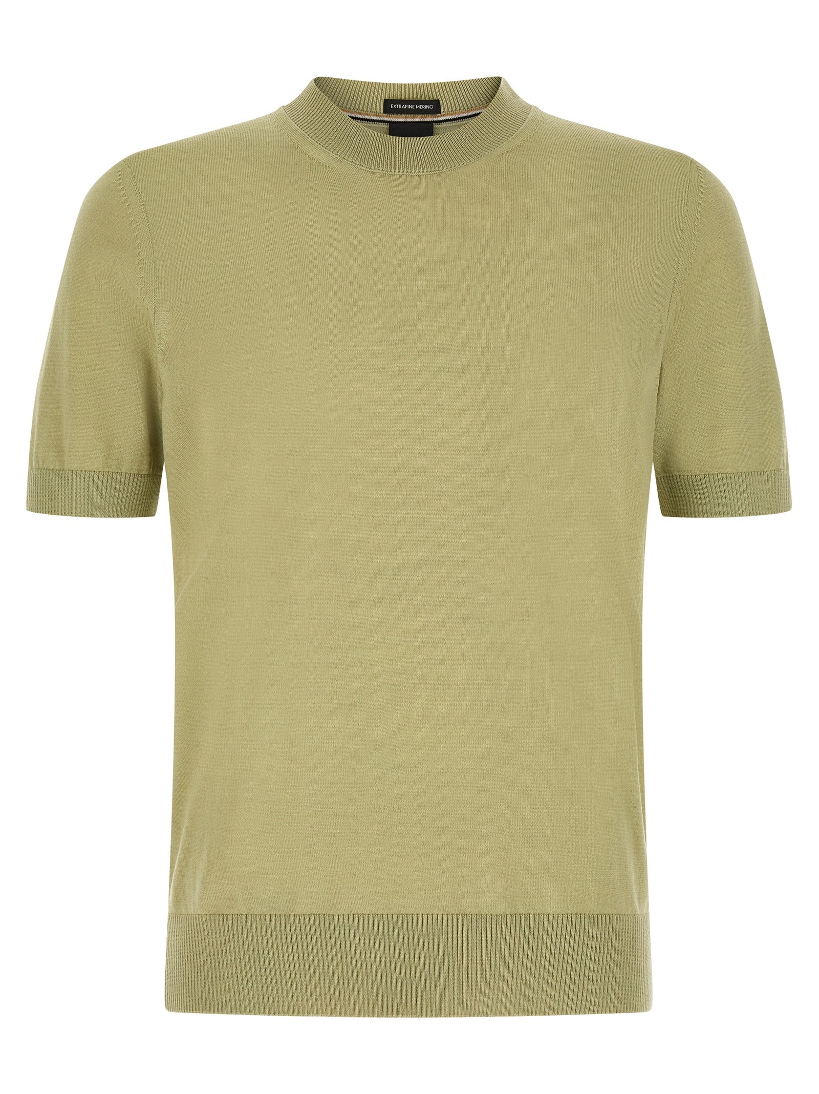 Hugo Boss T-Shirt από 100% Παρθένο Μαλλί σε Πράσινο