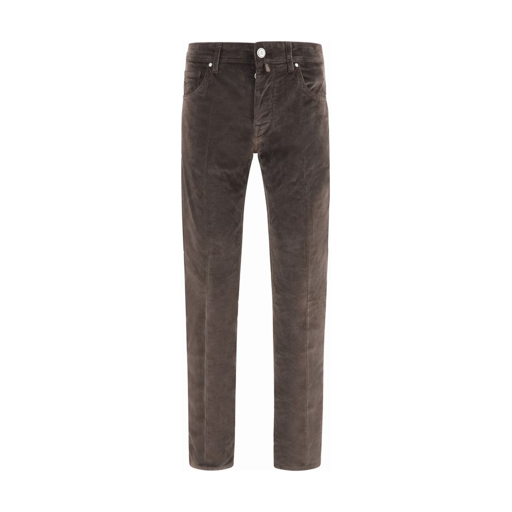 Brown Cotton Casual Pants