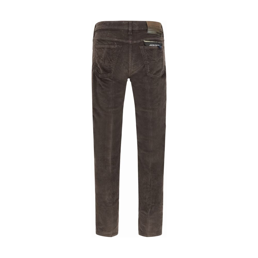 Brown Cotton Casual Pants