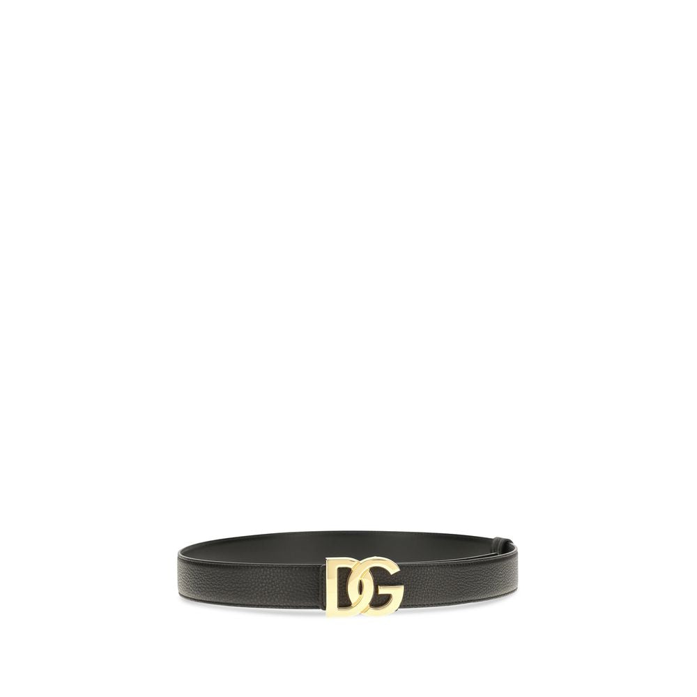 Dolce & Gabbana Calf Leather Belt in Black