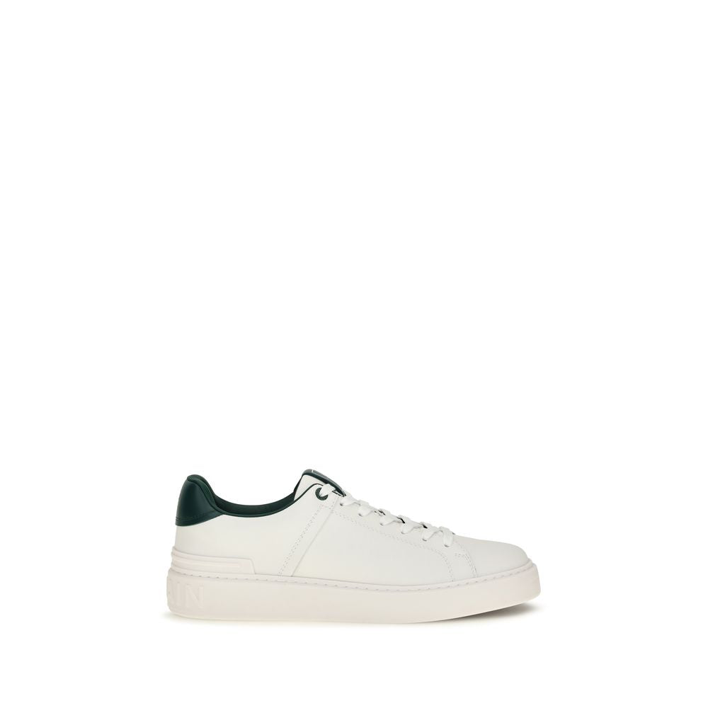 Balmain Sneakers από 100% Δέρμα Μοσχαριού σε Λευκό