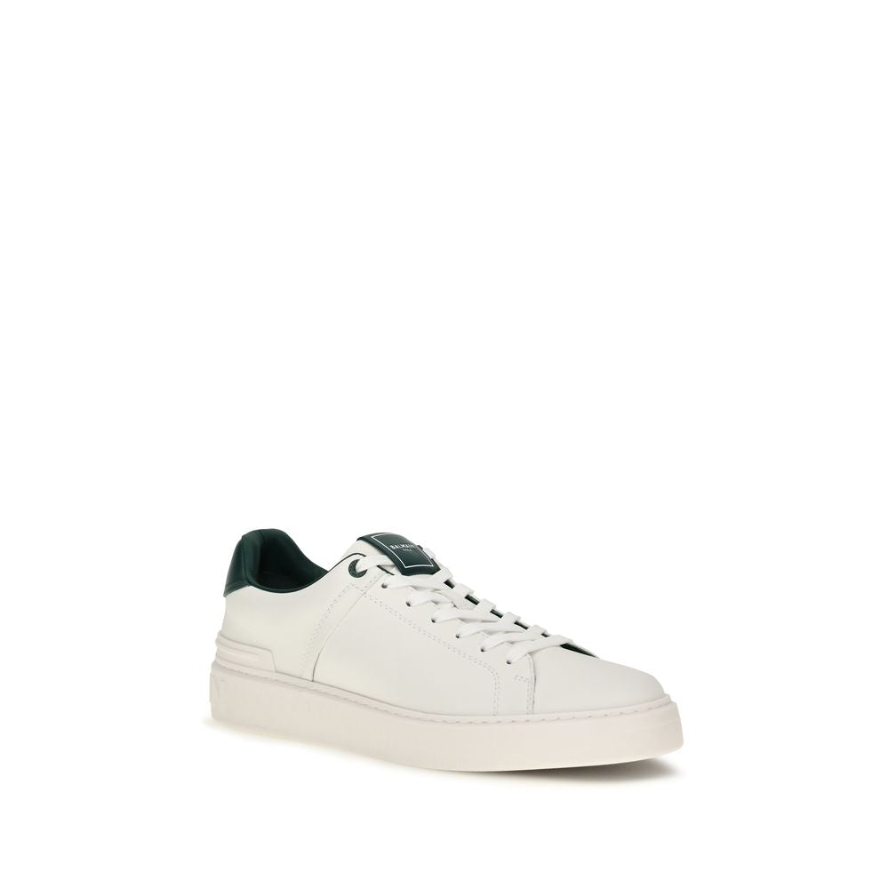 Balmain Sneakers από 100% Δέρμα Μοσχαριού σε Λευκό