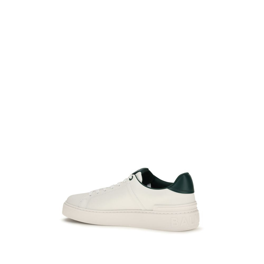 Balmain Sneakers από 100% Δέρμα Μοσχαριού σε Λευκό