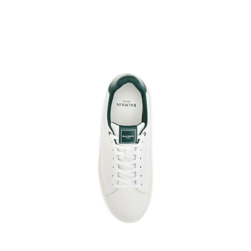 Balmain Sneakers από 100% Δέρμα Μοσχαριού σε Λευκό