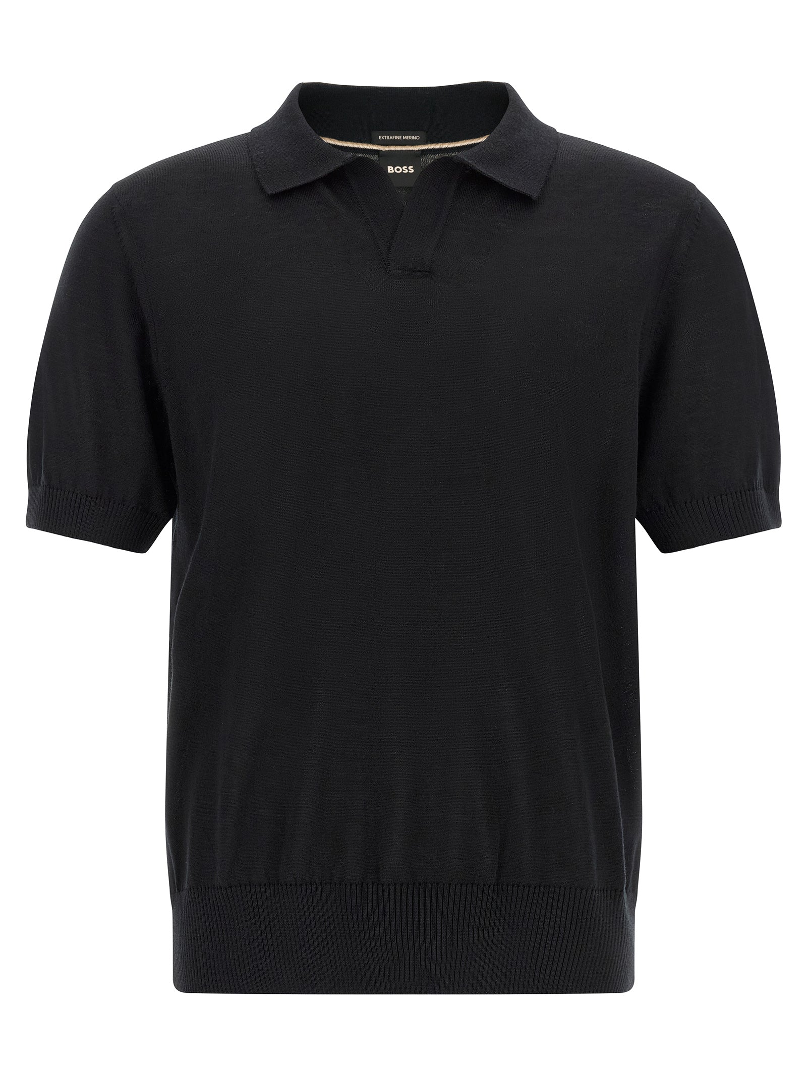 Hugo Boss Polo από 100% παρθένο μαλλί σε Μαύρο