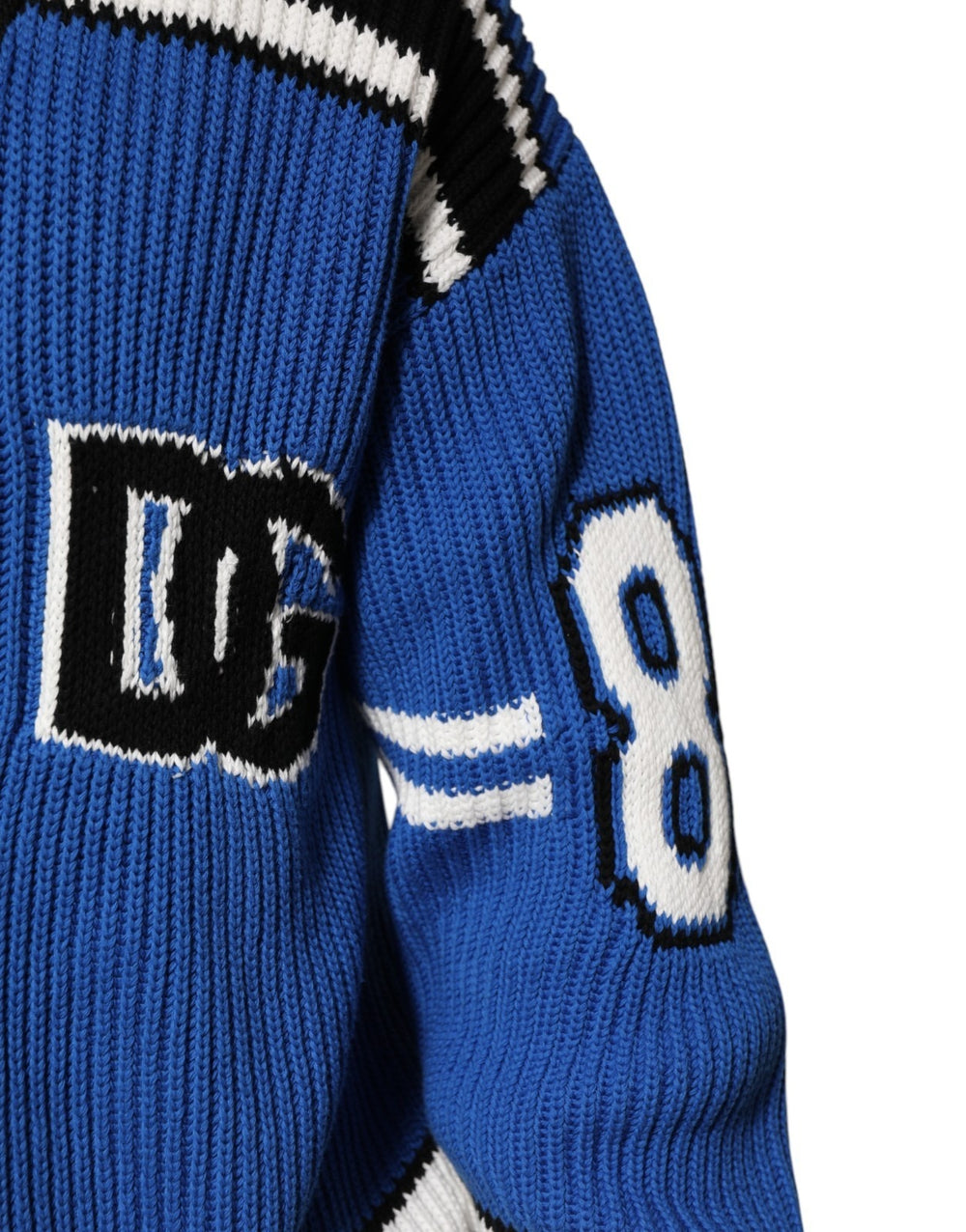 Dolce & Gabbana Πλεκτή Ζακέτα από 100% βαμβάκι σε Μπλε