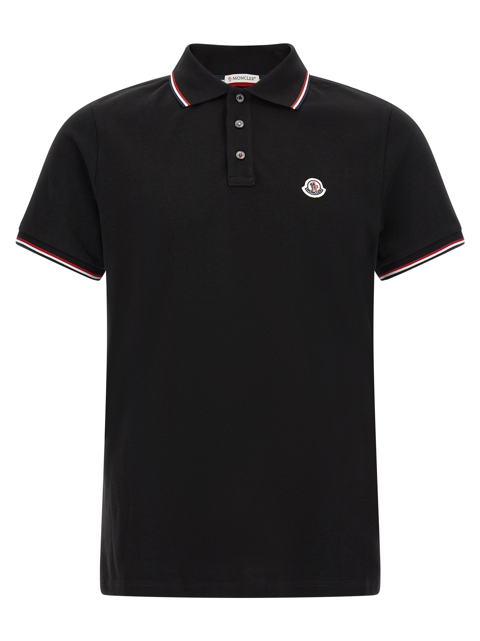 Moncler Βαμβακερό Polo σε Μαύρο