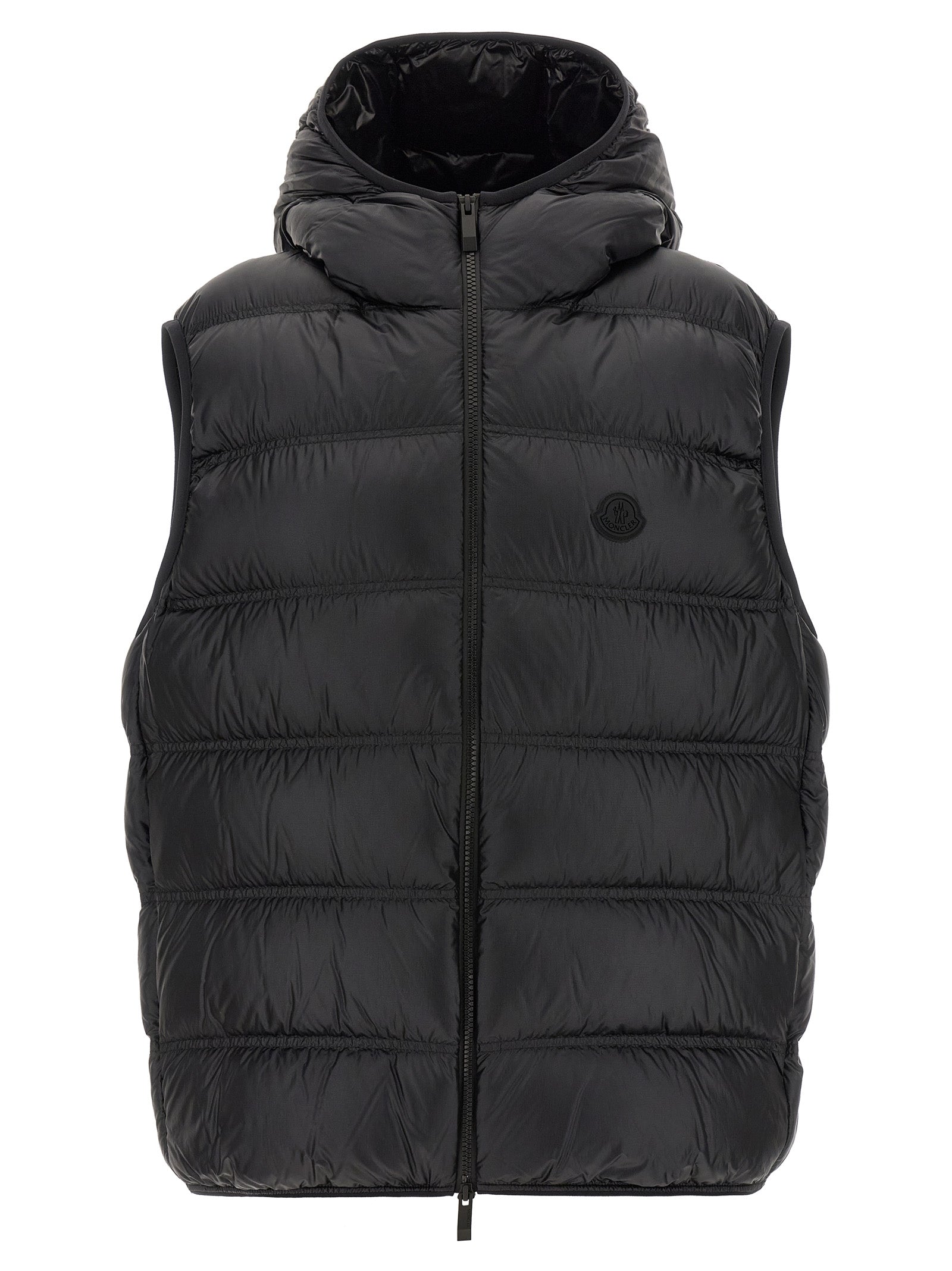 Moncler Αμάνικο Μπουφάν από Πολυαμίδιο σε Μαύρο