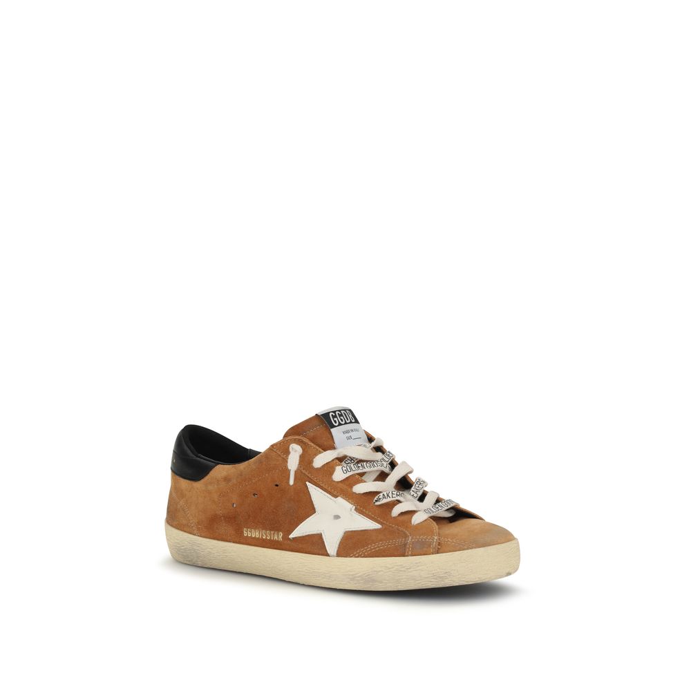 Golden Goose Super-Star Calf Leather Low Top Sneakers in Brown