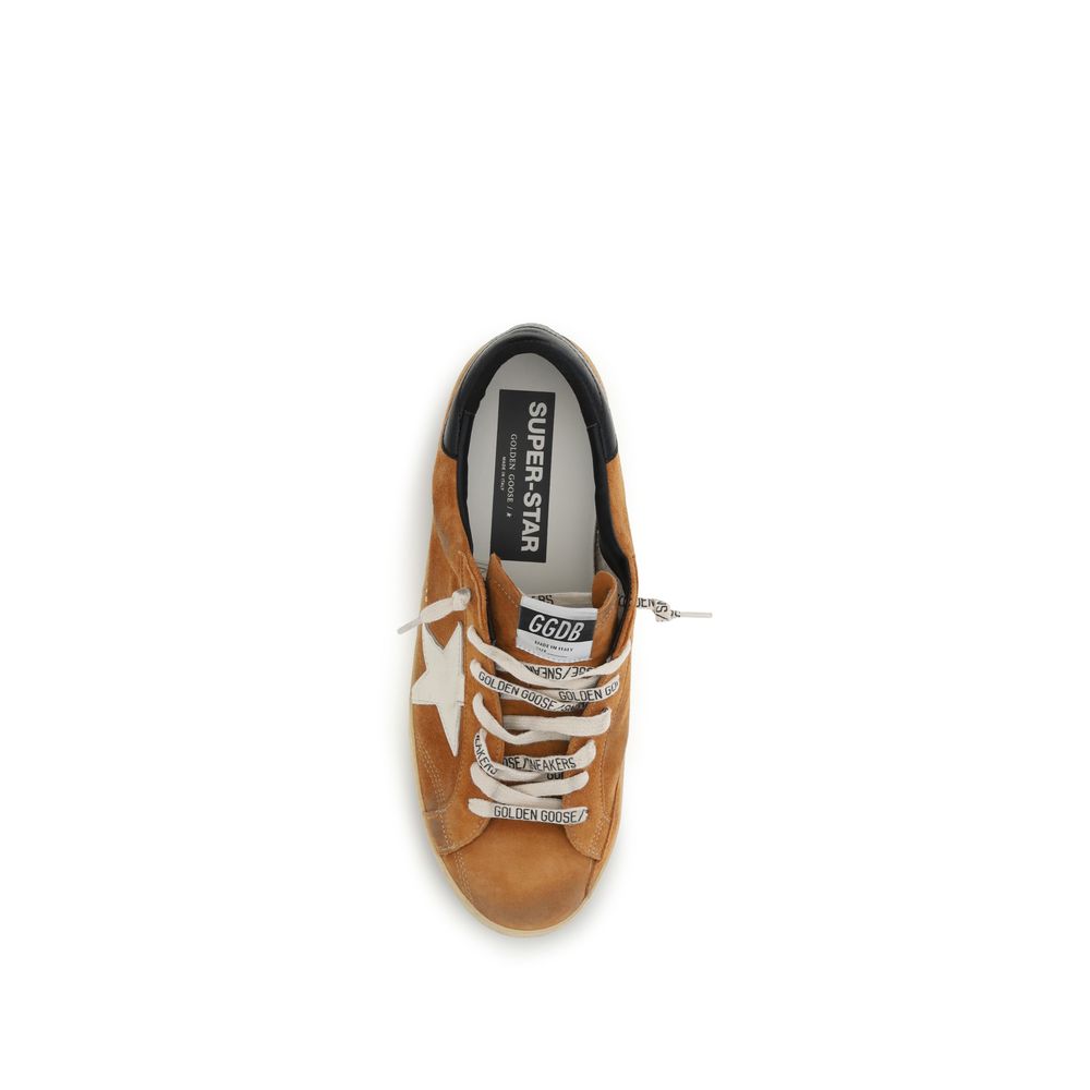 Golden Goose Super-Star Calf Leather Low Top Sneakers in Brown