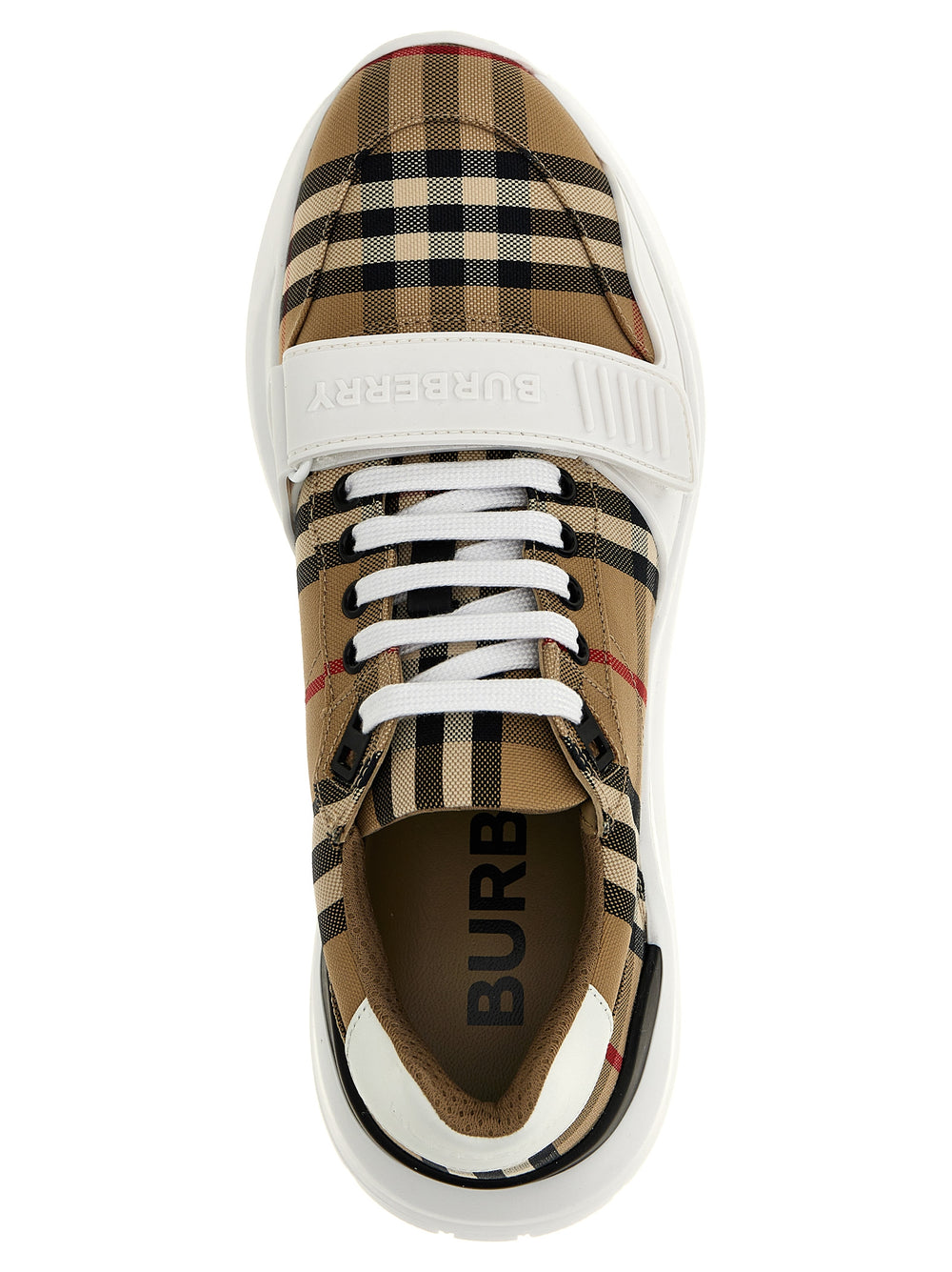 Beige Cotton Athletic Sneakers