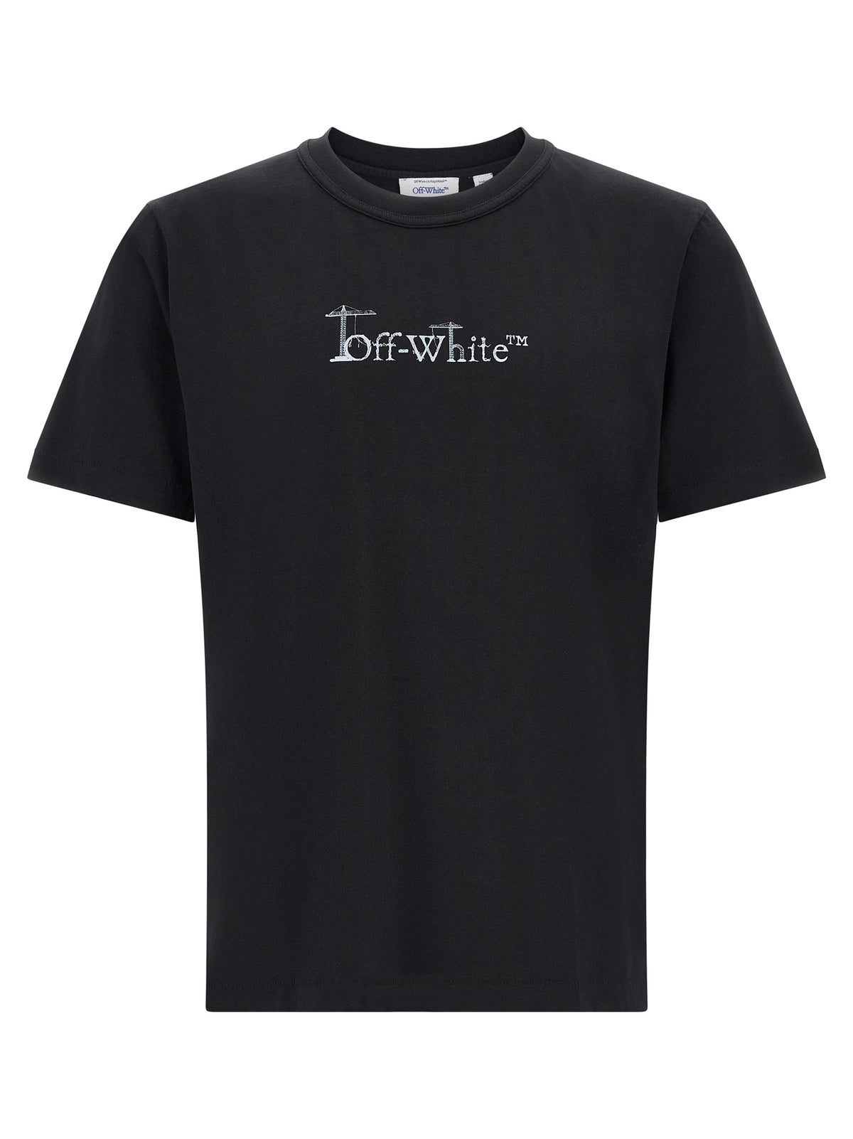 Off-White Cotton T-Shirt in Black