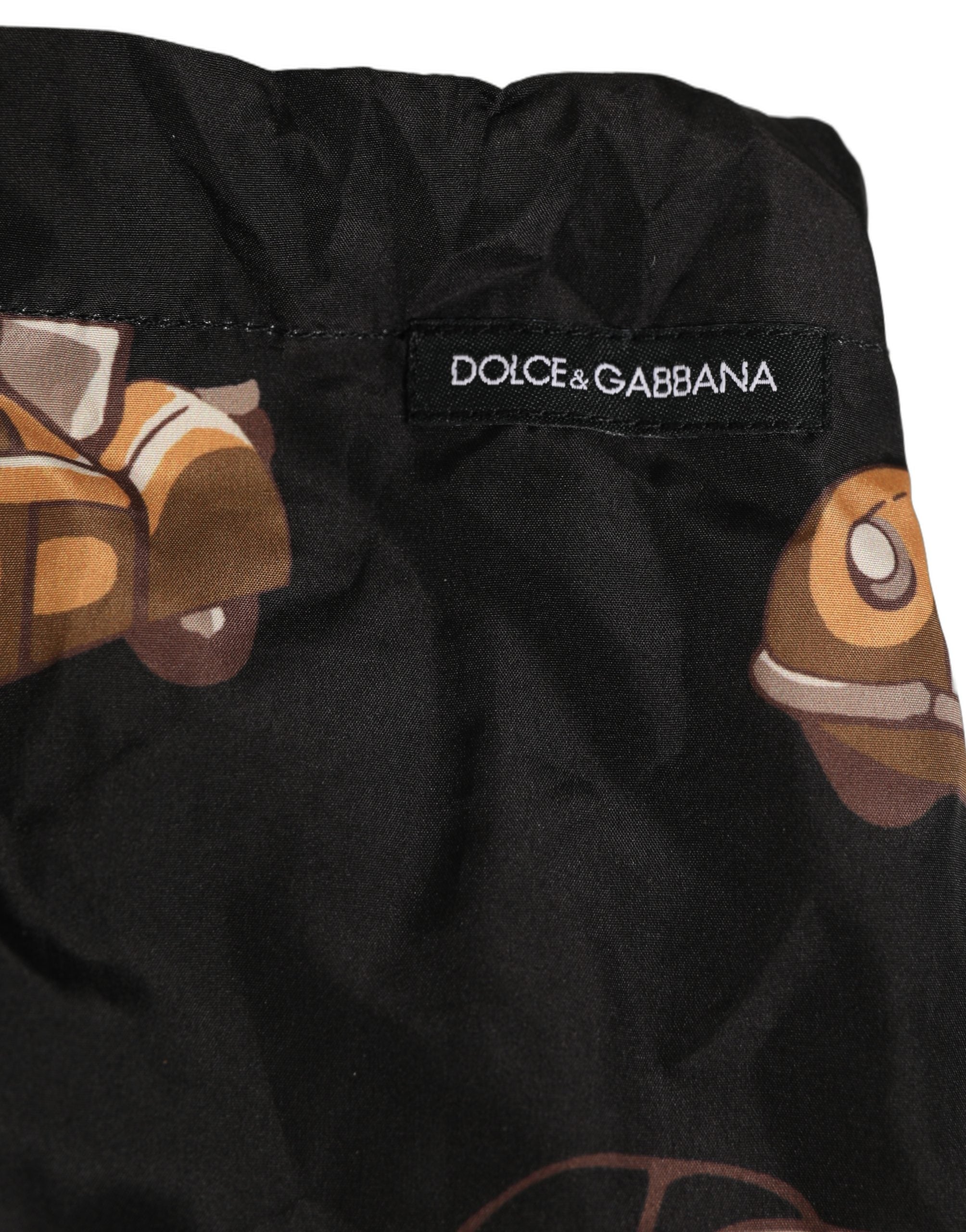 Dolce & Gabbana Car Print Swim Shorts in Black