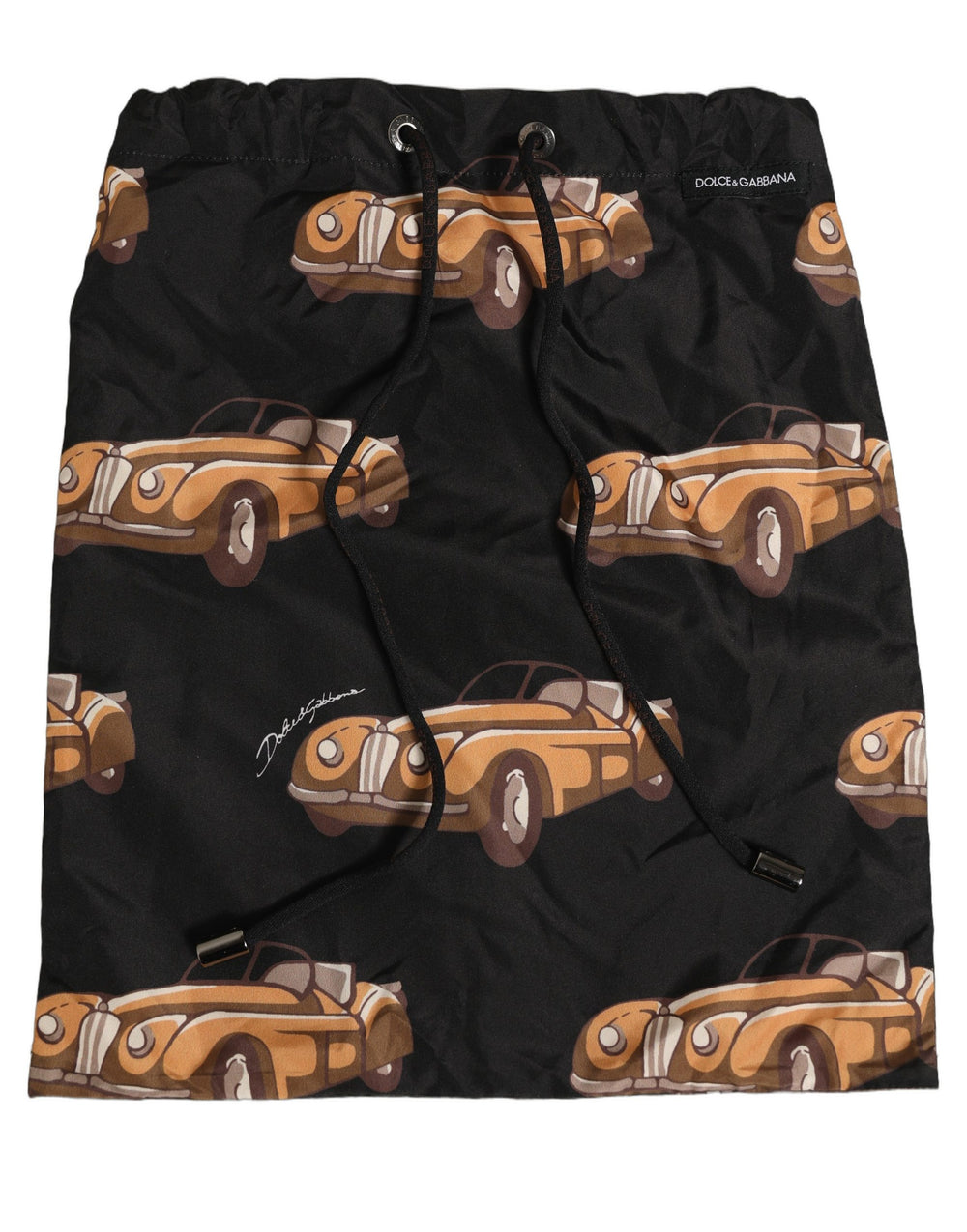 Dolce & Gabbana Car Print Swim Shorts in Black