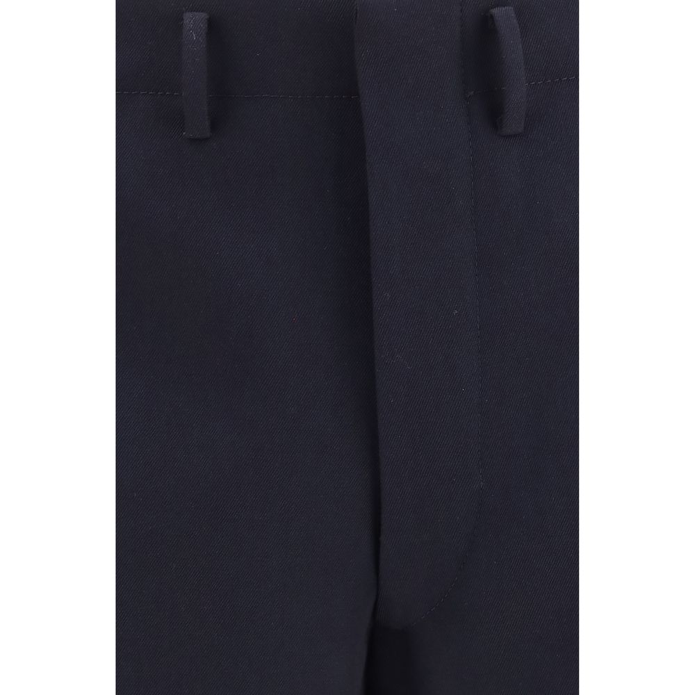 Prada 100% Wool Wide-Leg Dress Trousers in Blue