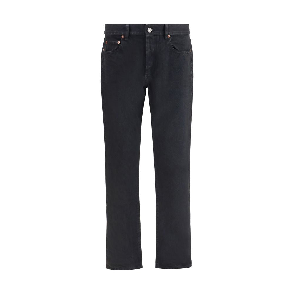 Saint Laurent 100% Cotton Slim Fit Jeans in Black