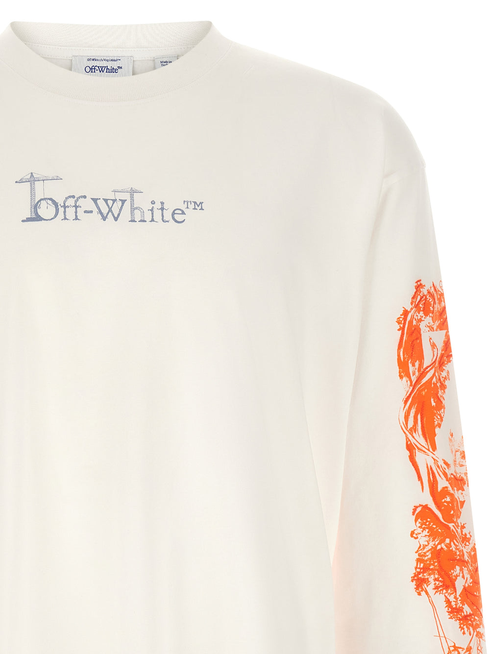 Off-White Πόλη Φύση Skate T-Shirt Μακρυμάνικο σε Λευκό