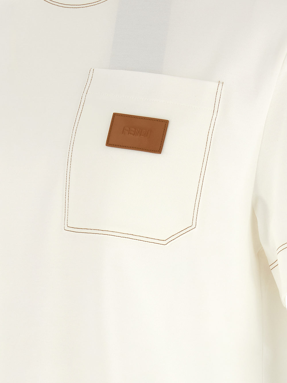 Fendi 100% Cotton T-Shirt in White