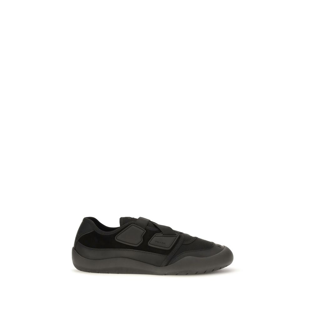 Prada Sneakers Χαμηλού Προφίλ από Νάιλον σε Μαύρο