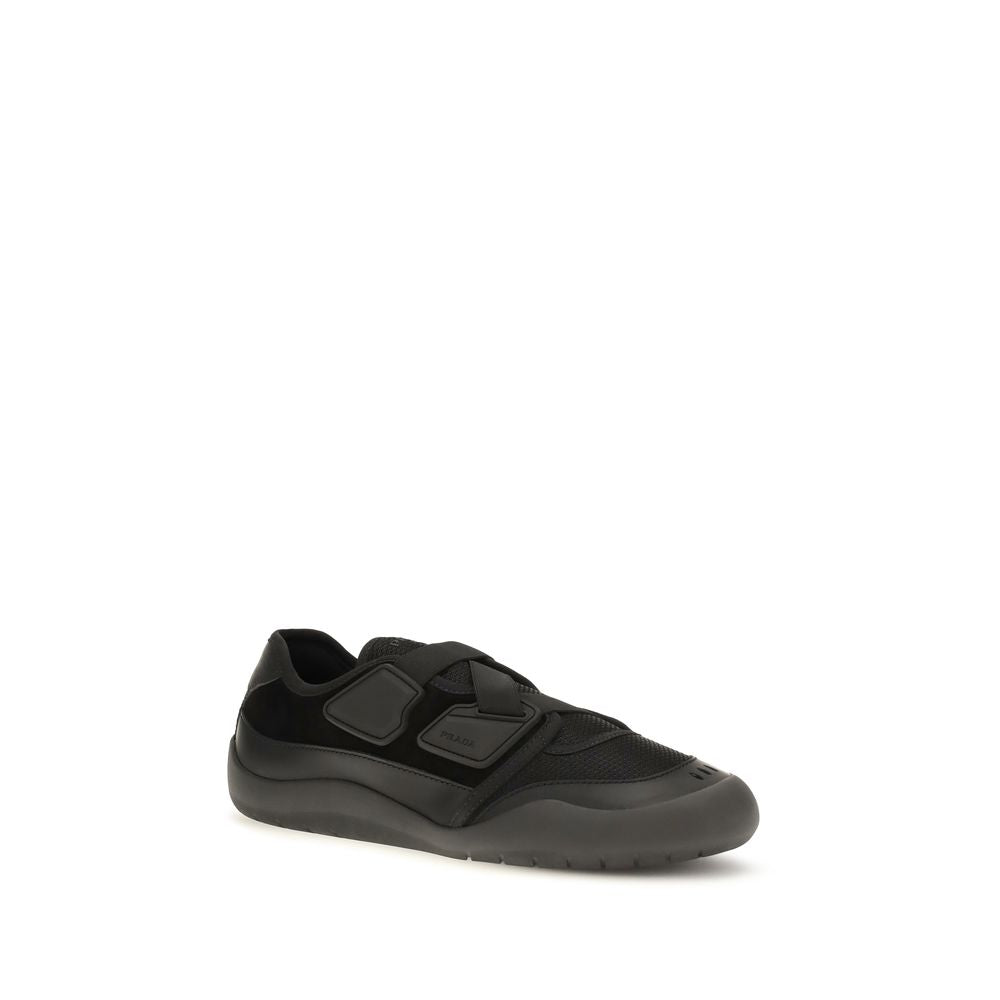 Prada Sneakers Χαμηλού Προφίλ από Νάιλον σε Μαύρο