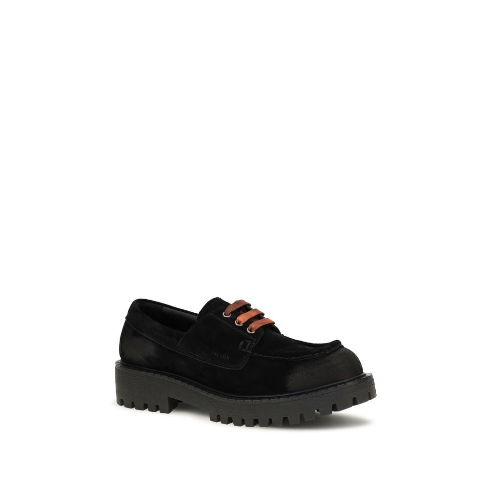 Prada Loafers από Σουέντ σε Μαύρο
