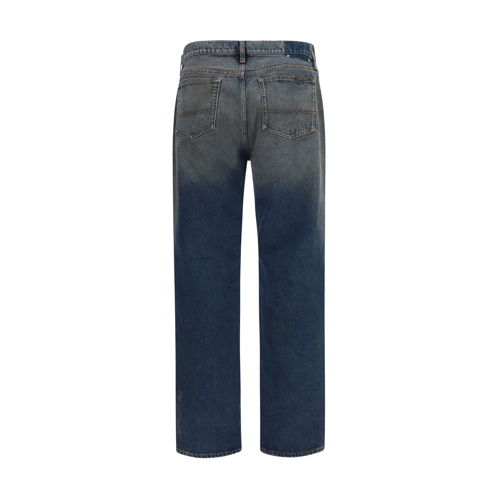 Golden Goose Patrick 100% Cotton Relaxed Fit Jeans in Blue