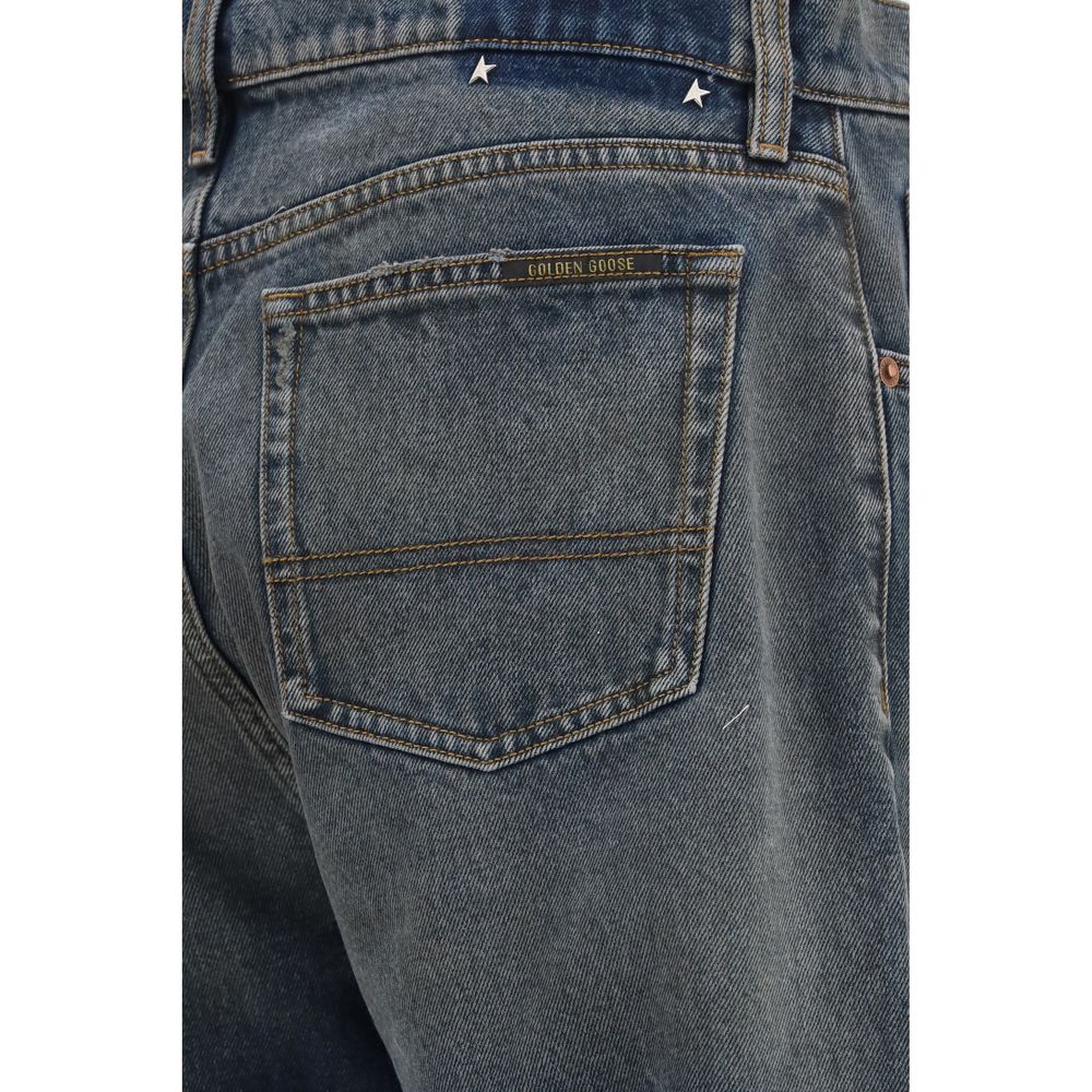 Golden Goose Patrick 100% Cotton Relaxed Fit Jeans in Blue