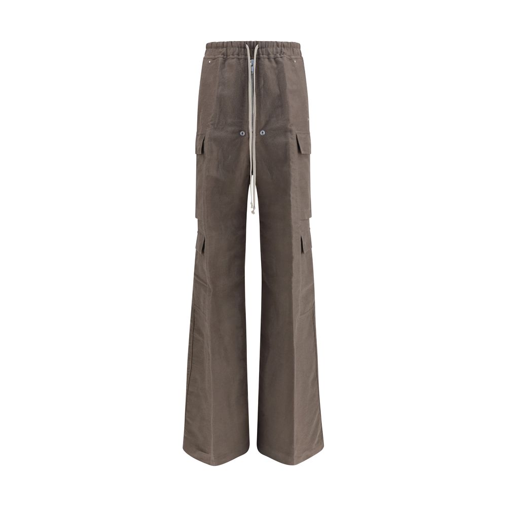 Rick Owens Ramie Cargo Pants in Brown