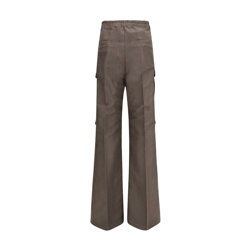 Rick Owens Ramie Cargo Pants in Brown