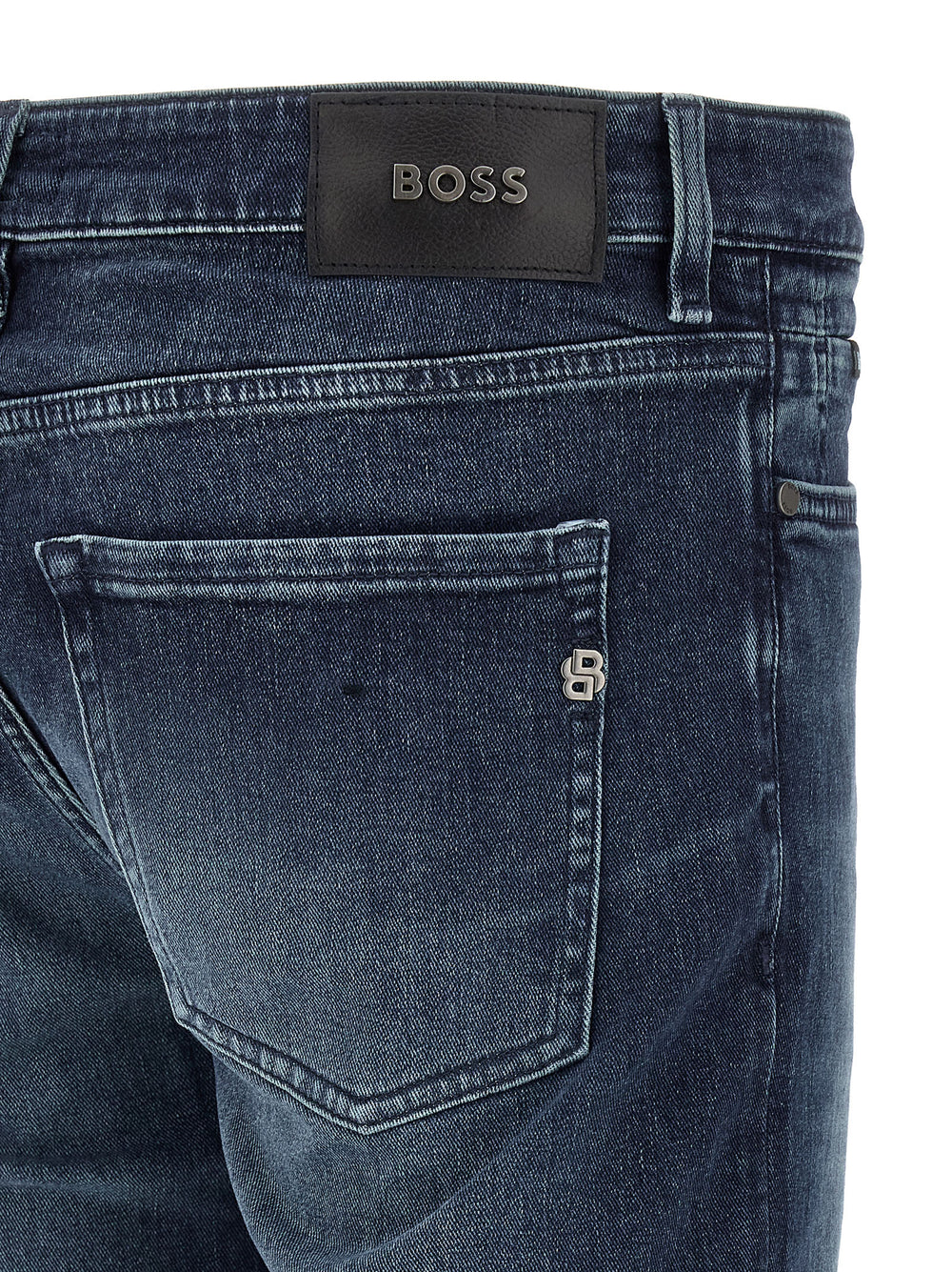 Hugo Boss Βαμβακερό Τζιν Κωνικής Γραμμής σε Μπλε