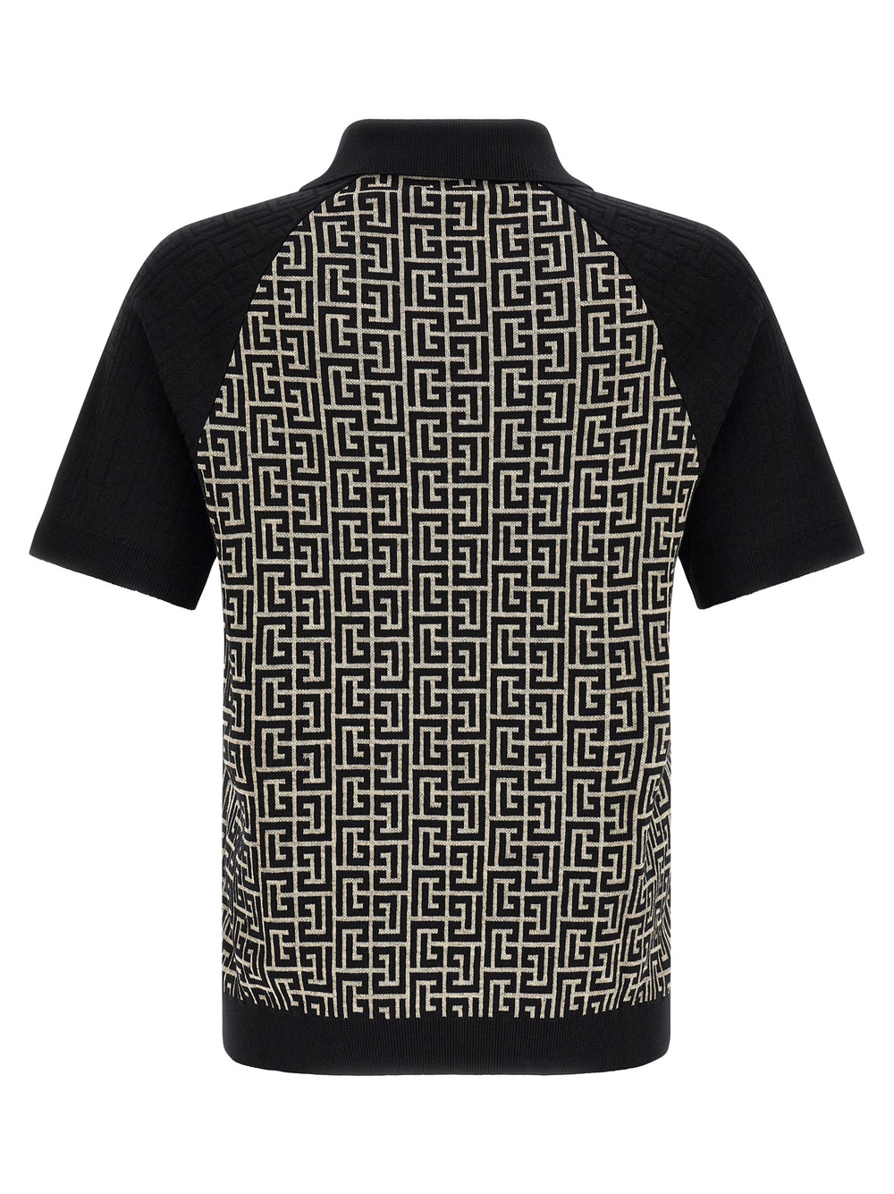 Balmain Βαμβακερό Polo Δίχρωμο σε Λευκό/Μαύρο