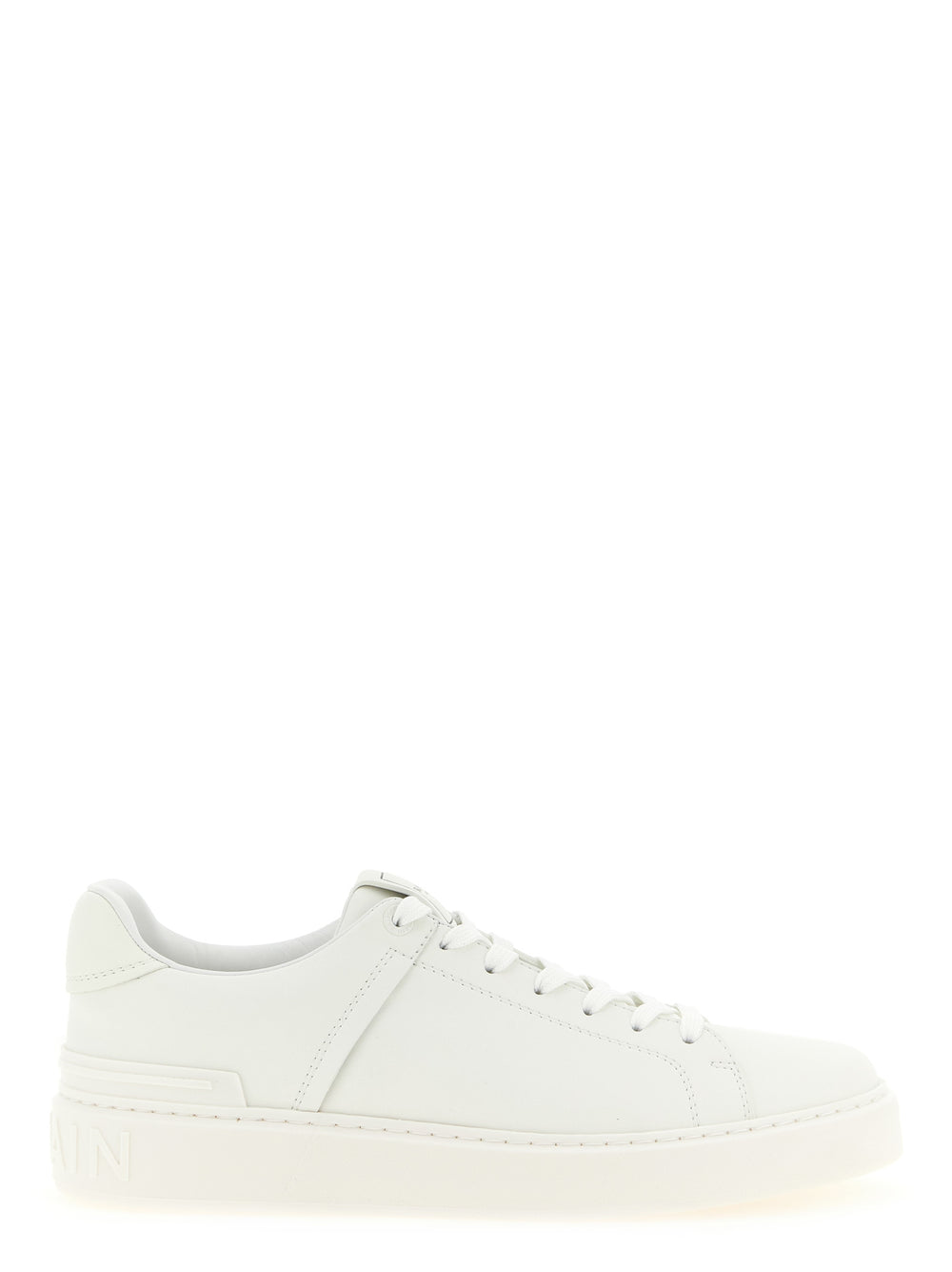 Balmain Calfskin Low Top Sneakers in White