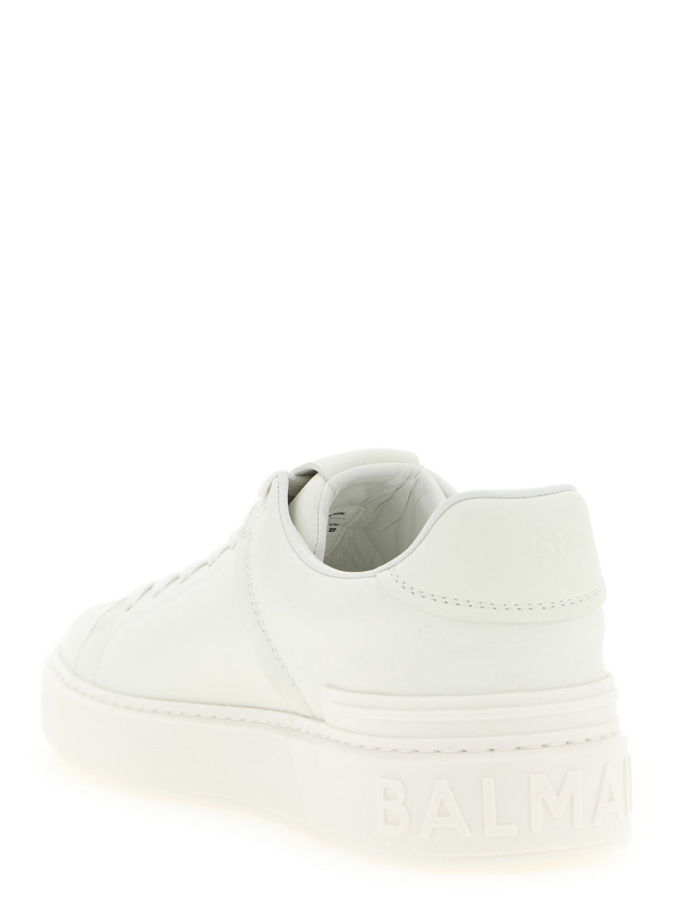 Balmain Calfskin Low Top Sneakers in White